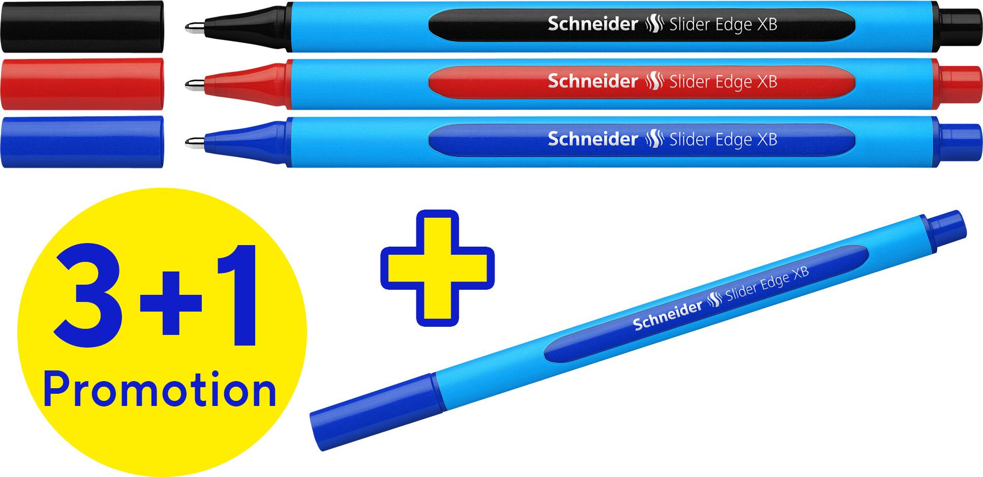 Schneider Slider Rave XB Kugelschreiber (5 Stück, Blau) - Dokumentenecht, Mit Viscoglide, Ergonomischer Griff