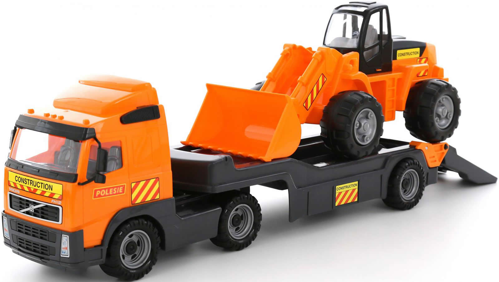 WADER Lastwagen LKW Tieflader mit Schaufellader