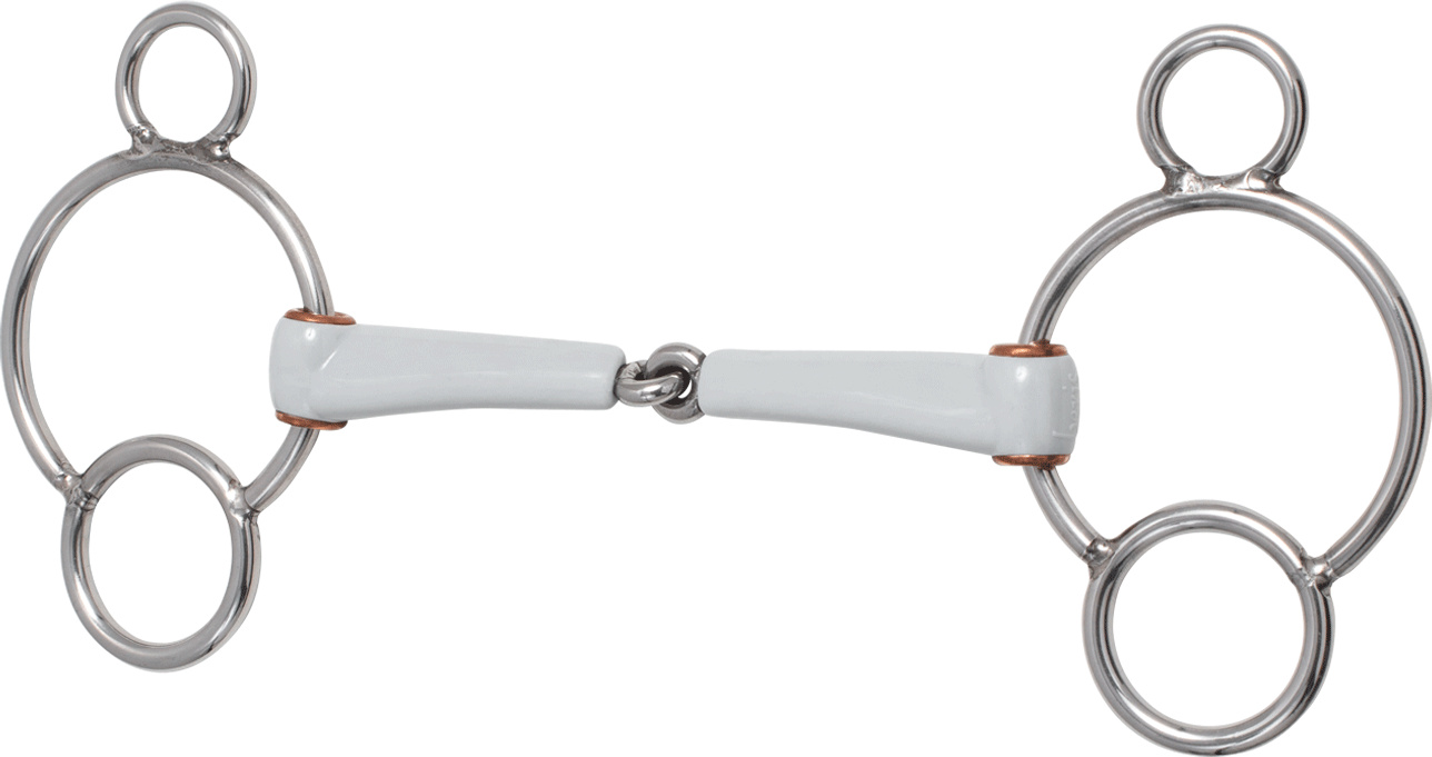 Beris Gebisse Beris Bits 3 Ring Gebiss Einfach Gebrochen Medium 18 mm Kunststoffgebiss 135 mm 6527822-135