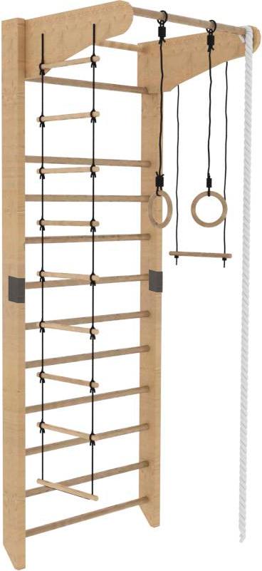 Klettergerüst Sprossenwand Kinder Sport Gymnastikleiter schwarz-holz MAŁPISZON EU