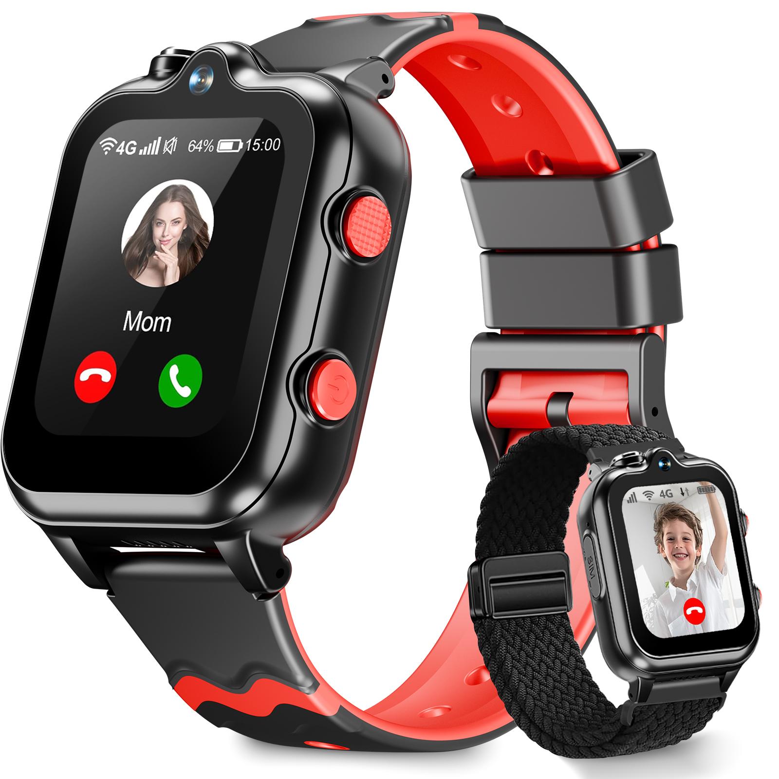 Ralio Smartwatch Kinder, mit GPS und Telefonfunktionen 4G WiFi Kinder Smartwatch, 2 Kameras, Abdichtung, SOS-Schulmodell KinderUhr