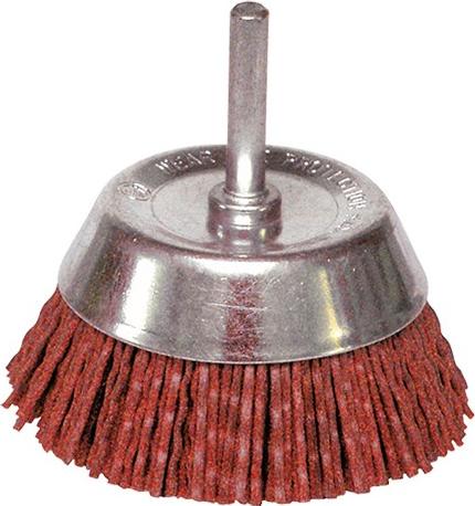 LEMAN S.A Konische Bürste auf Nylon-Drahtschaft zum weichen Abbeizen von Holz/Metall - D. 75 mm - Q. 6 x 30 mm - Gr. 80 - LEMAN - 130.071V