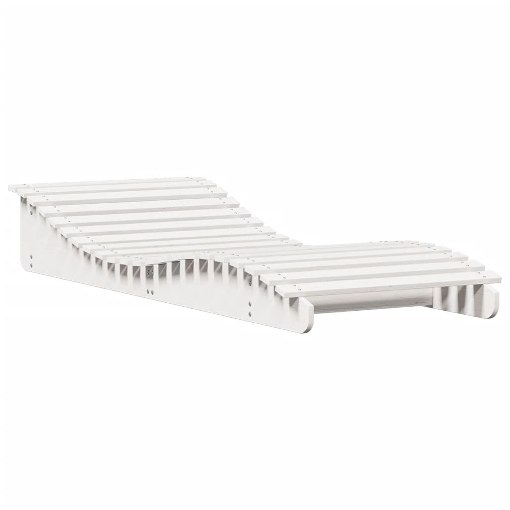 vidaXL Lehátko na opaľovanie biele 205x80x31,5 cm z masívneho borovicového dreva