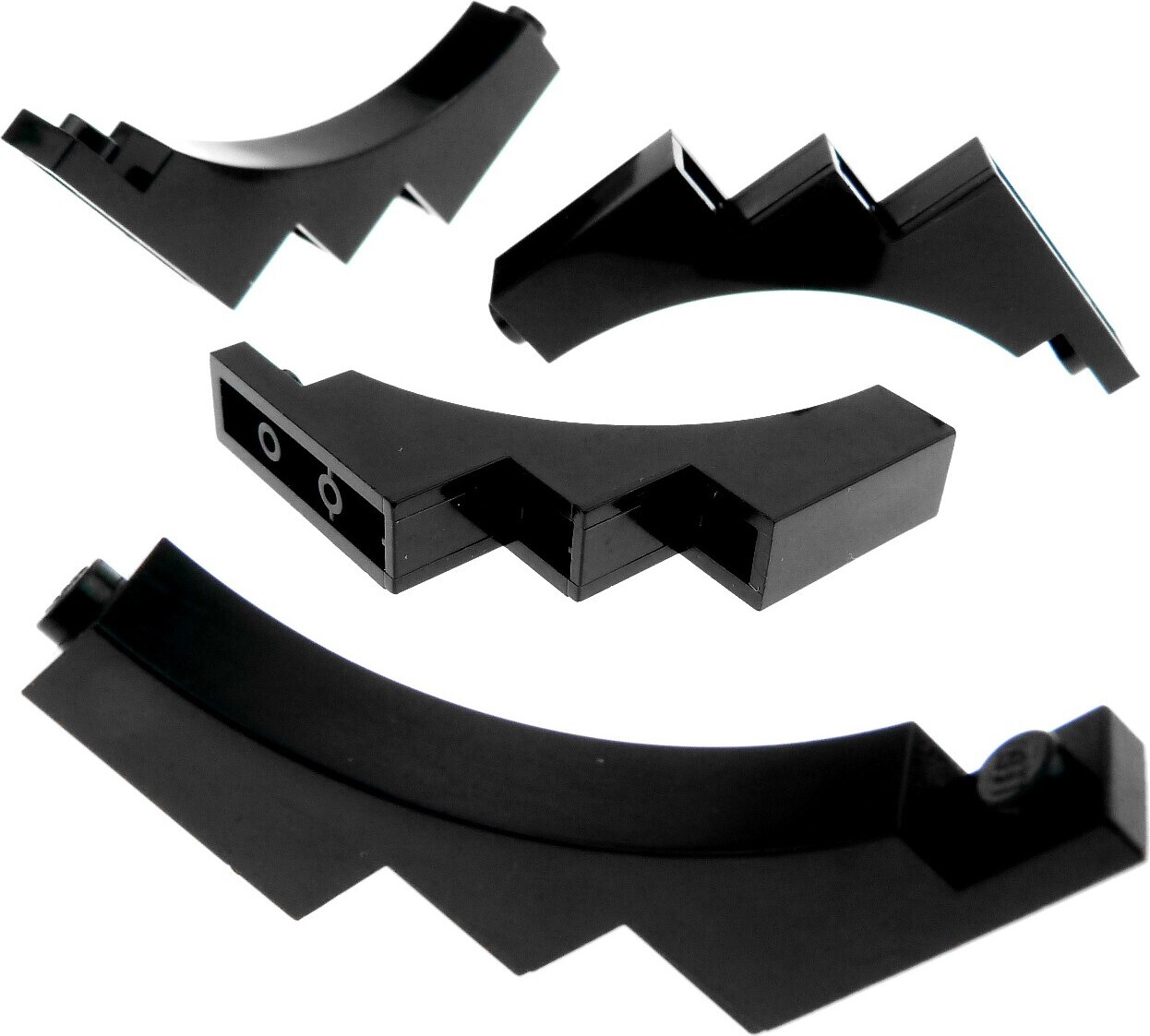 4x Lego Bogenstein 1x5x4 schwarz viertel Bogen invertiert rund Tor 4116854 30099