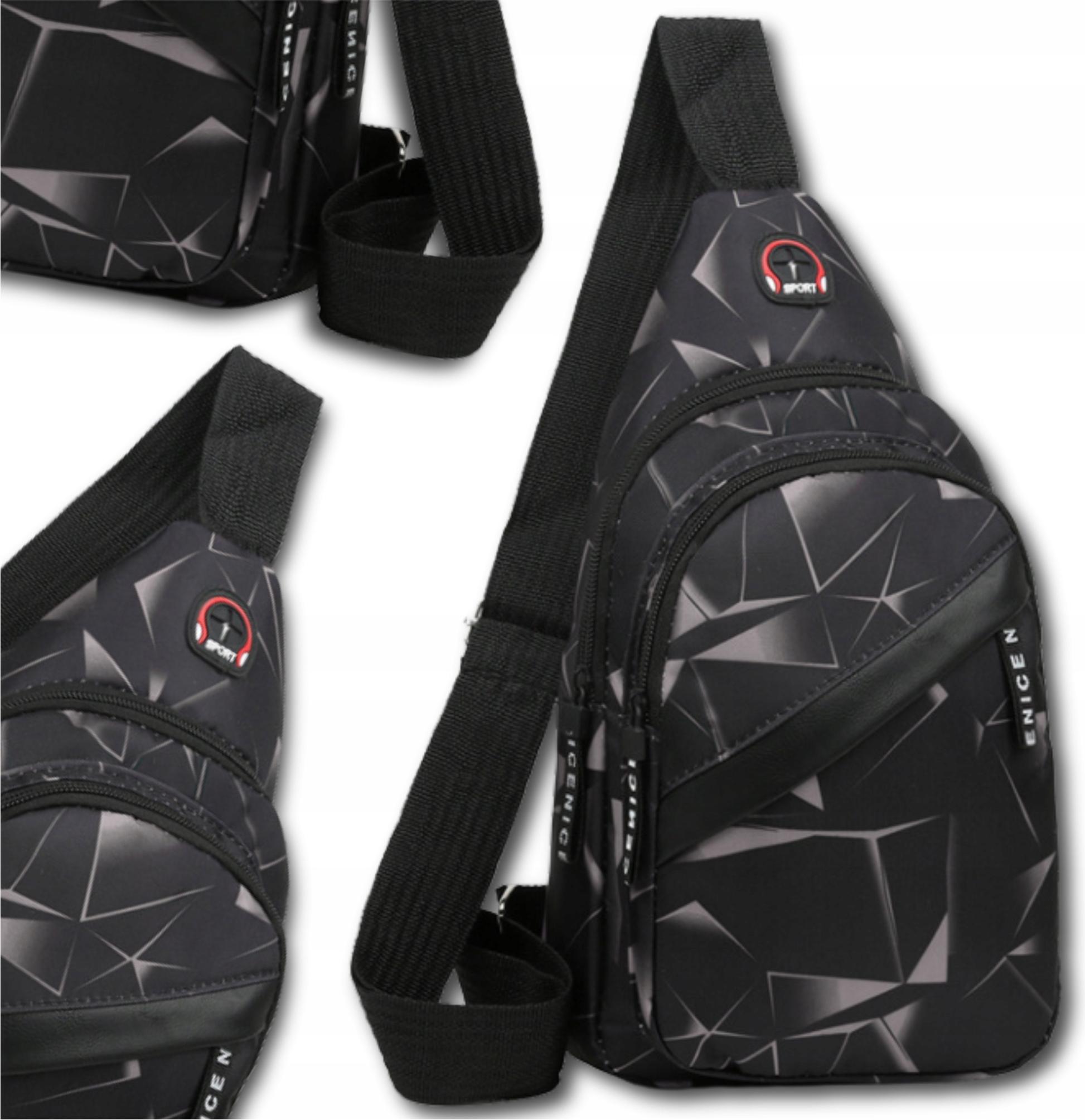 EDIBAZZAR | Herren Rucksack Umhängetasche City Sport Handtasche Schwarz R10_Czarny