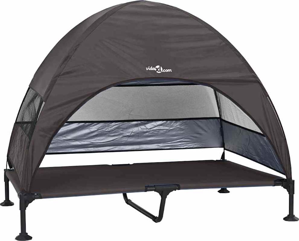 vidaXL Hochgelegtes Hundebett Braun 127 x 81 x 108 cm Stoff und Stahl 42008220