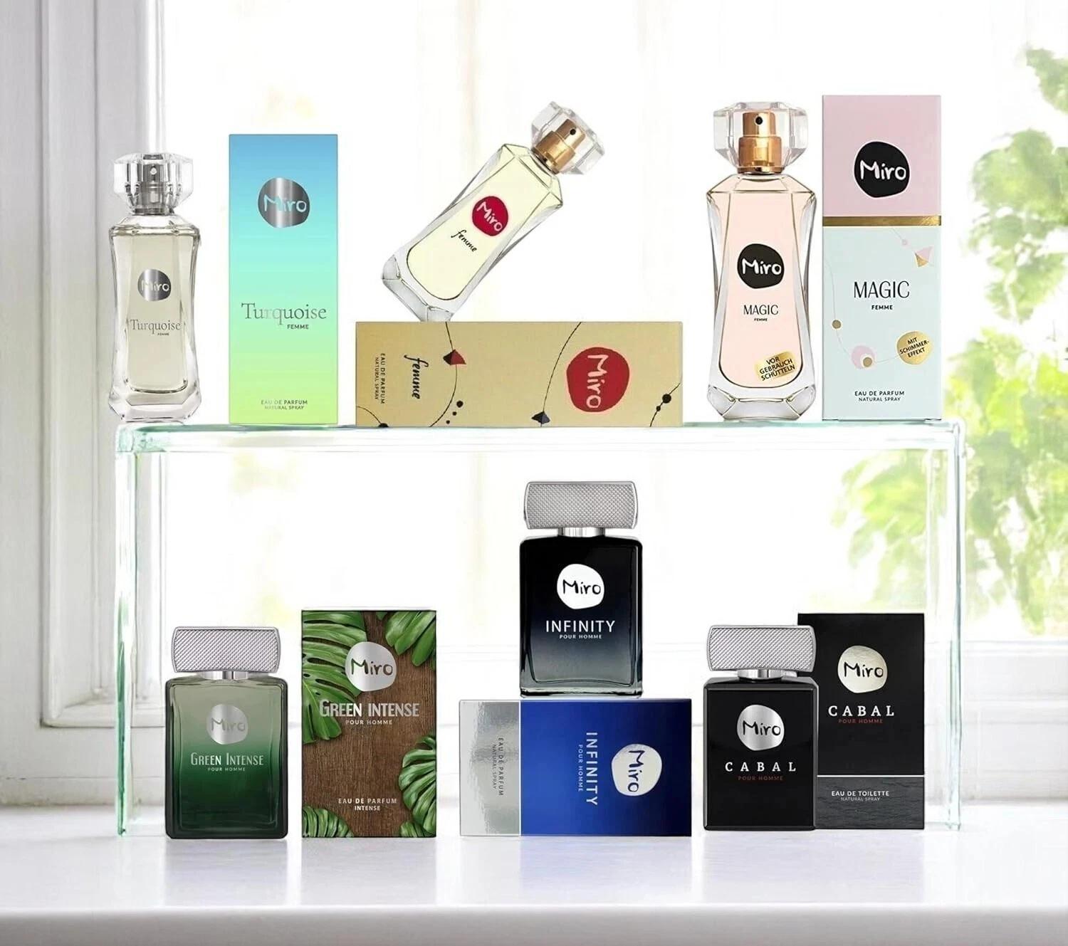 Maxim Markenprodukte GmbH Miro Duftcollection: Cabal + Infinity +Green Intense + Femme + Magic + Turquoise