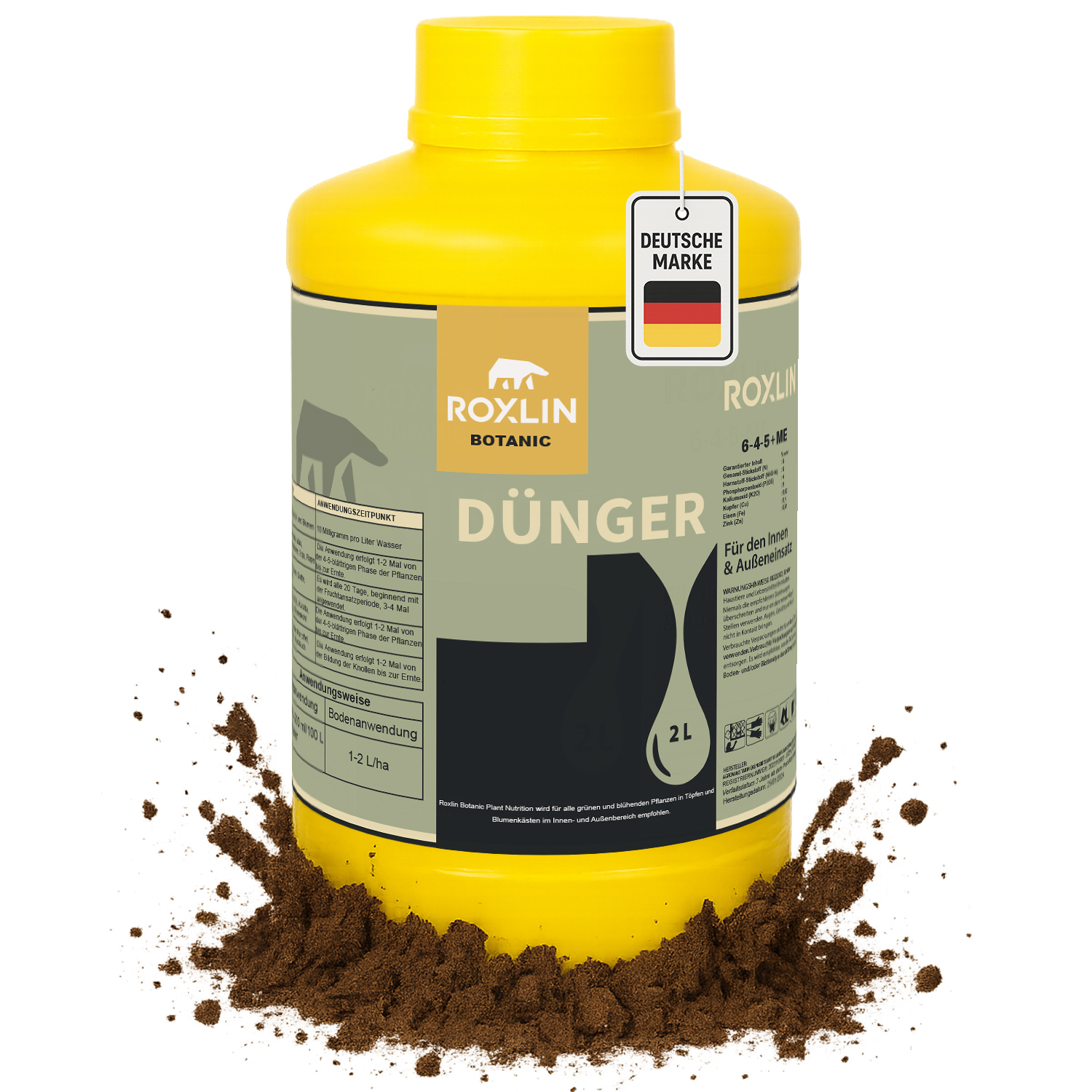 Roxlin BOTANIC Dünger 2L – Universeller Flüssigdünger für Gemüse & Blumen - Alle Düngemittel Universaldünger - Flüssigdünger für Gemüse & Blumen RXBotanic-Düngemittel-2L