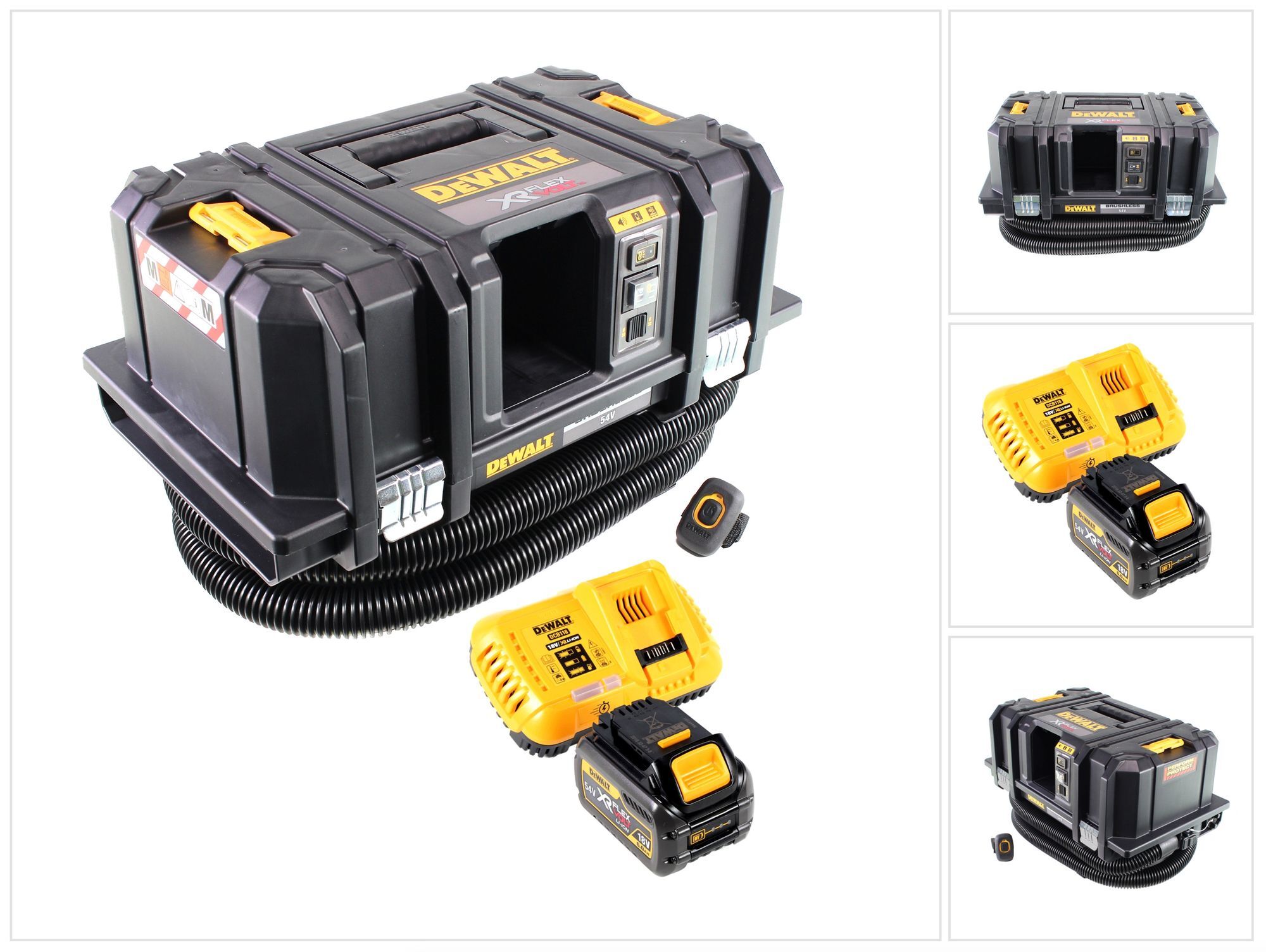 Dewalt DCV 586 MT1 akumulátorový vysávač na mokré a suché vysávanie 54 V 11 L bez kefiek + 1x akumulátor 6,0 Ah + nabíjačka