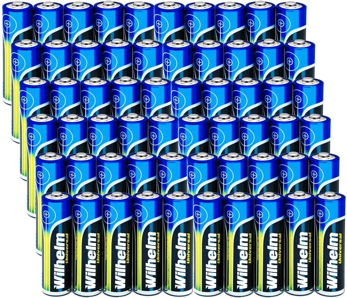 60 AA Mignon Wilhelm Universal Alkaline Batterien im Shrink LR6