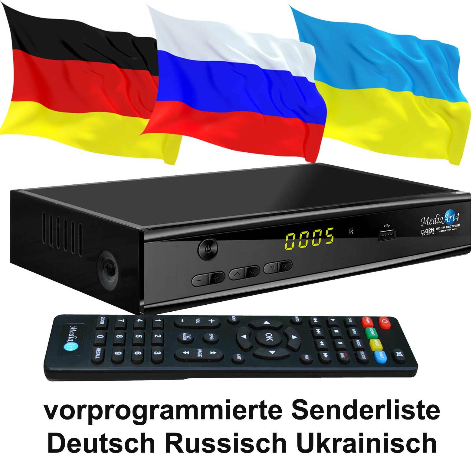 Russische TV Sat Receiver MEDIAART- 4 FULL HD vorprogrammiert Deutsch Russisch 9488