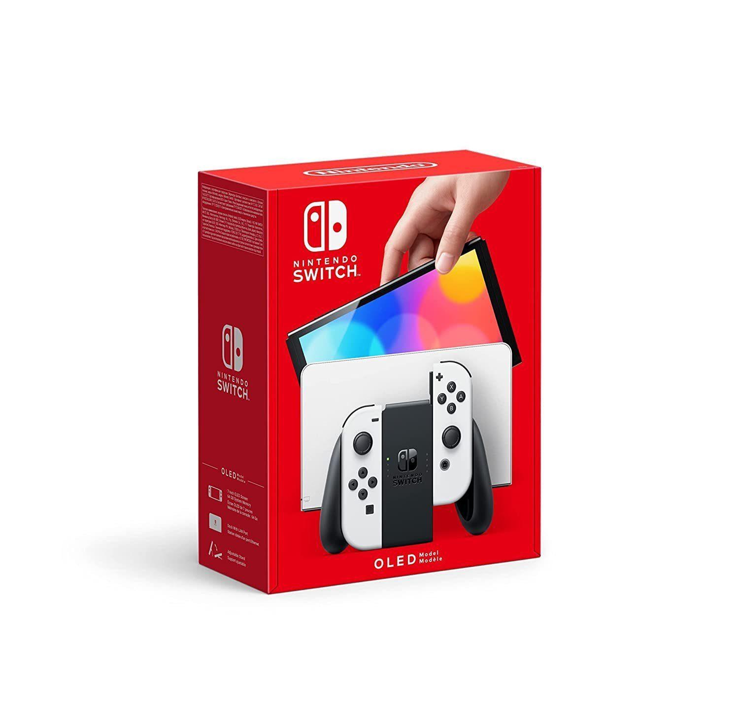 Nintendo Switch OLED-Modell, Weiß, Spielkonsole Videospielkonsole, Gaming Konsolen Spielkonsole mit Spiele Spielkonsolen für Unterwegs