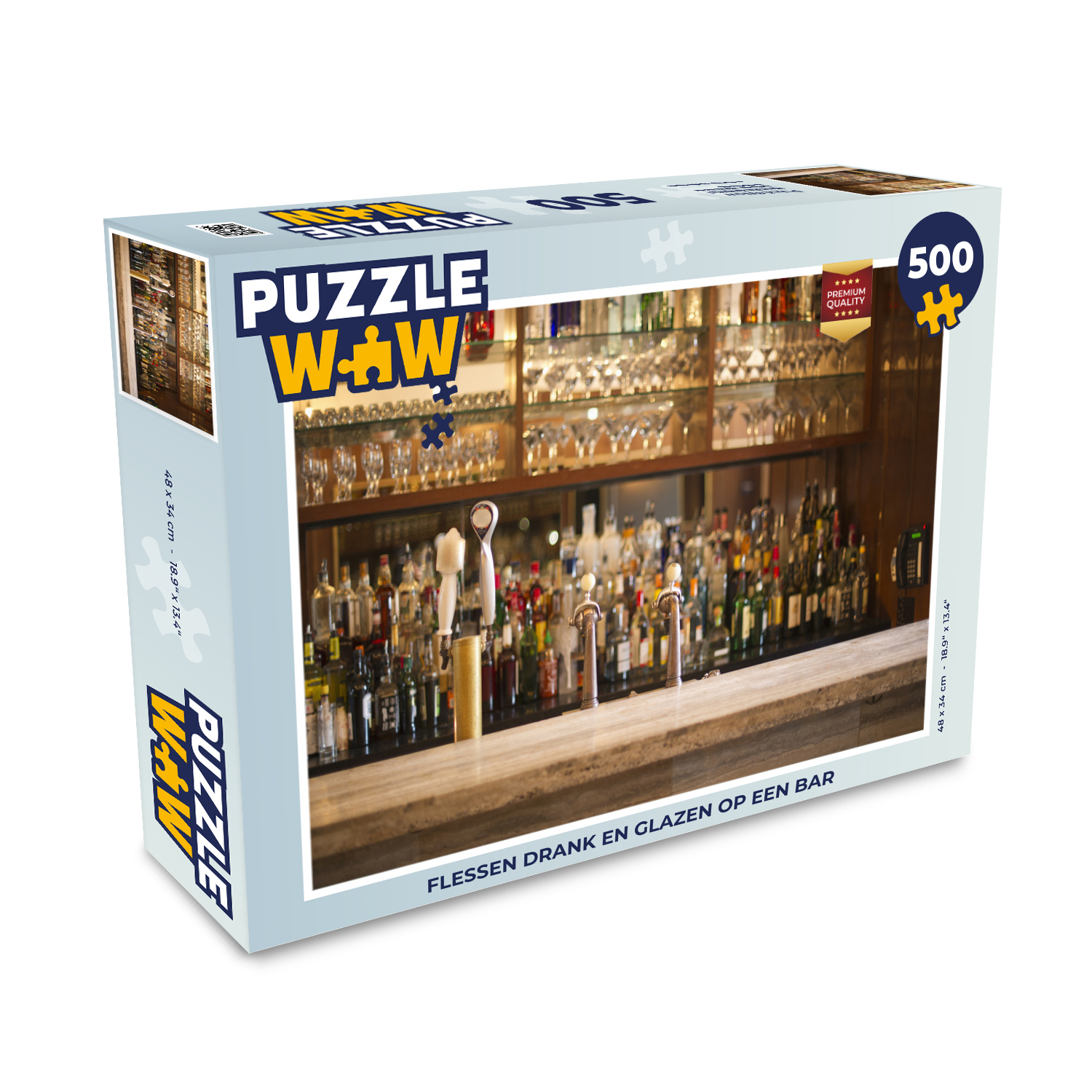 MuchoWow® Puzzle 500 Teile Schnapsflaschen und Gläser auf einer Bar - 500 Teile - Kinder - Selberbauen - Puzzlespiele 137|1342570