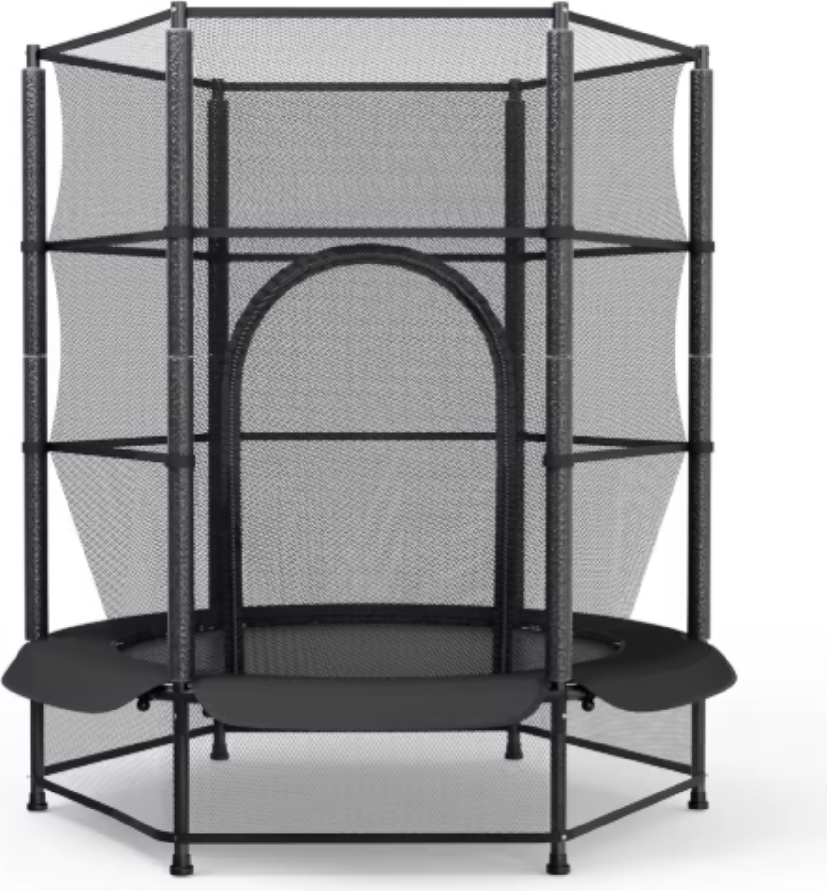 Trampolin mit Sicherheitsnetz - 140 cm - Für Kinder - Kindertrampolin - Schwarz - Outdoor-Spielzeug - Mini-Trampolin