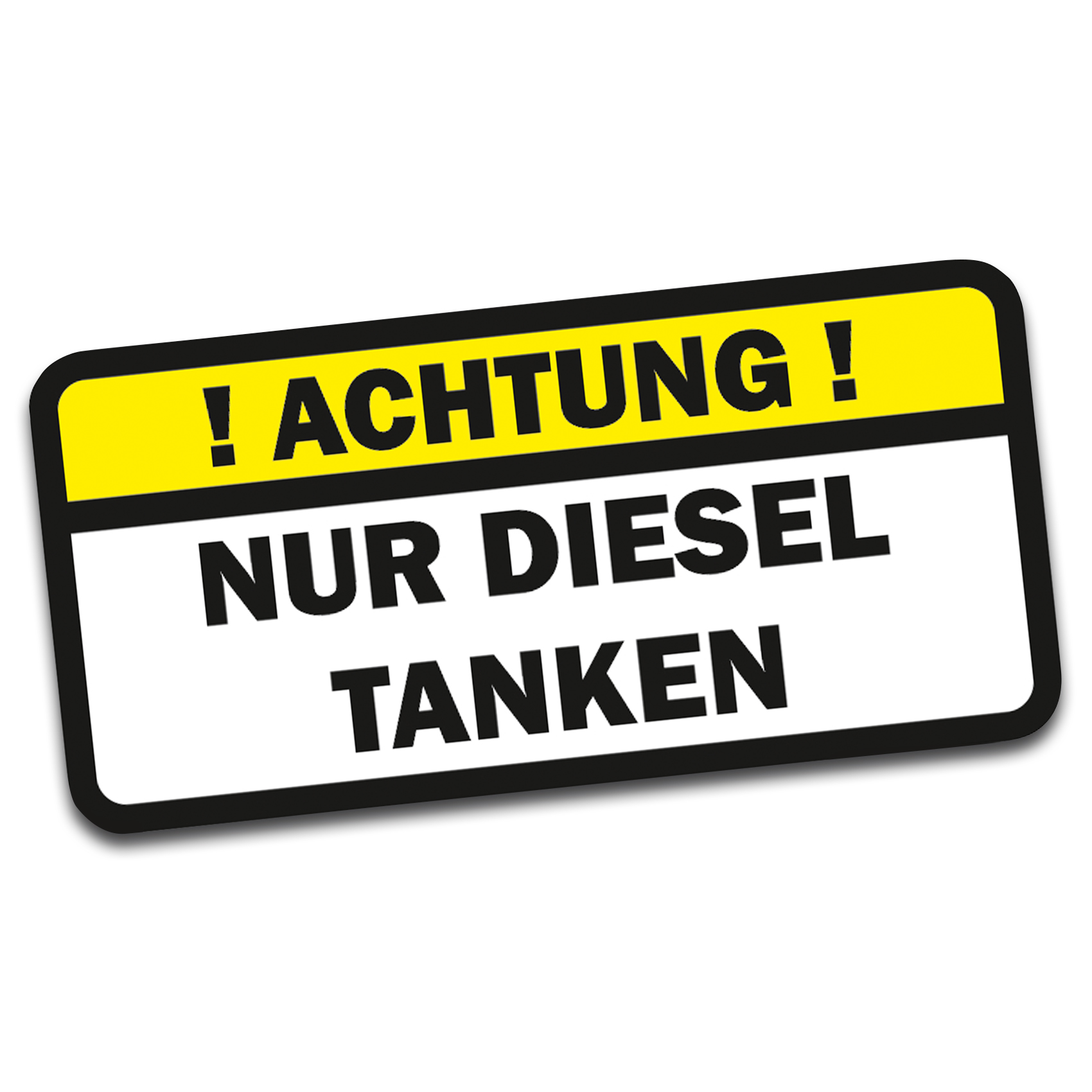 Aufkleber ACHTUNG, NUR DIESEL TANKEN Tankdeckel Warnung Kraftstoff Auto  R006