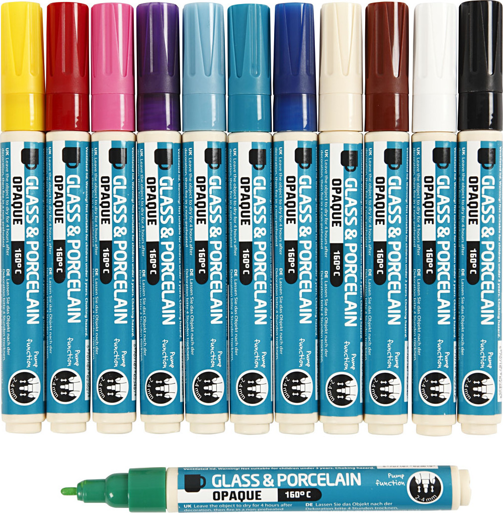 Creativ Company Glass und Porzellanstaaten Farbabdeckung, 12st. 31332