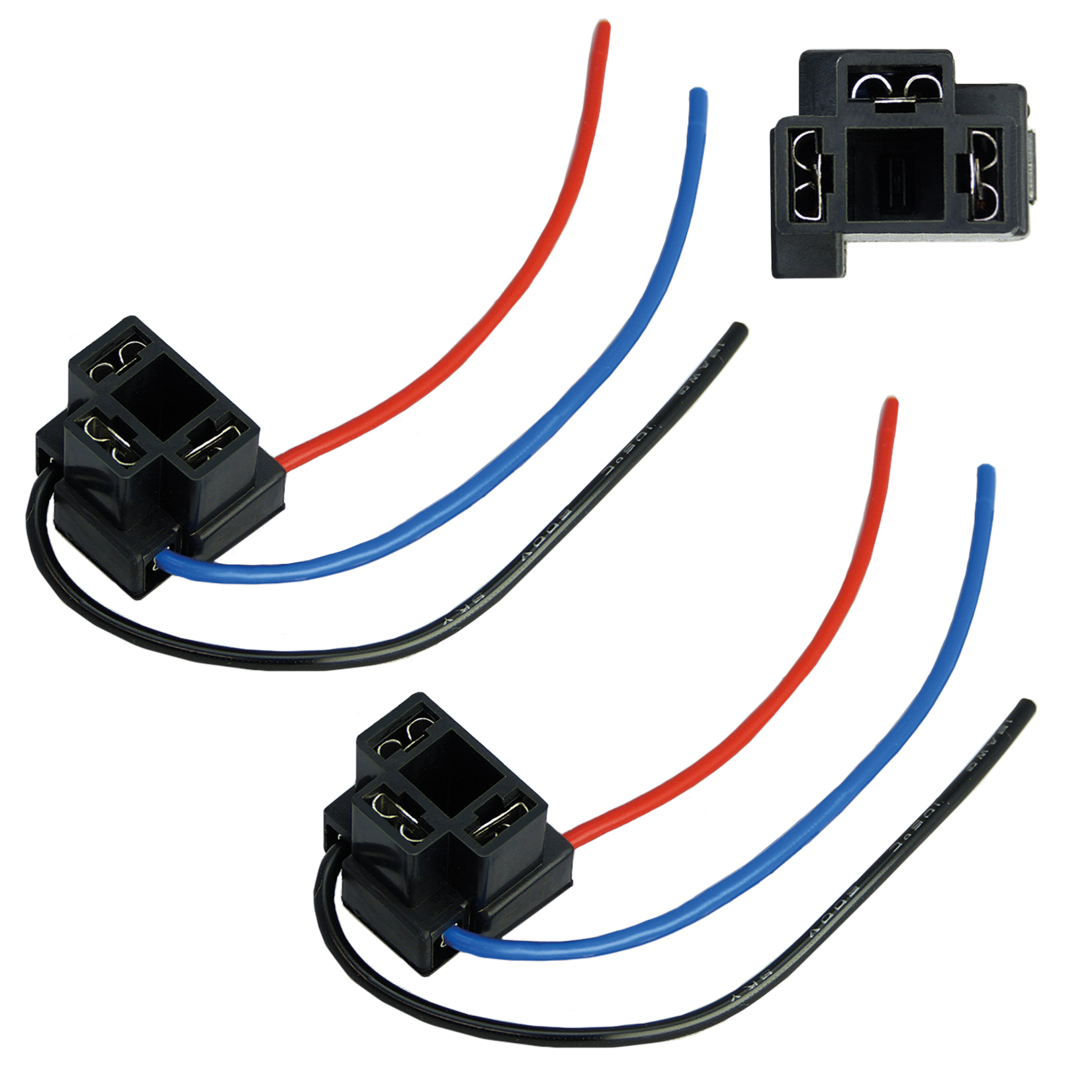 L & P Car Design 2x H4 Stecker Fassung Sockel Lampenfassung Lampenstecker Lampensockel P43t mit Kabel B583-3-2