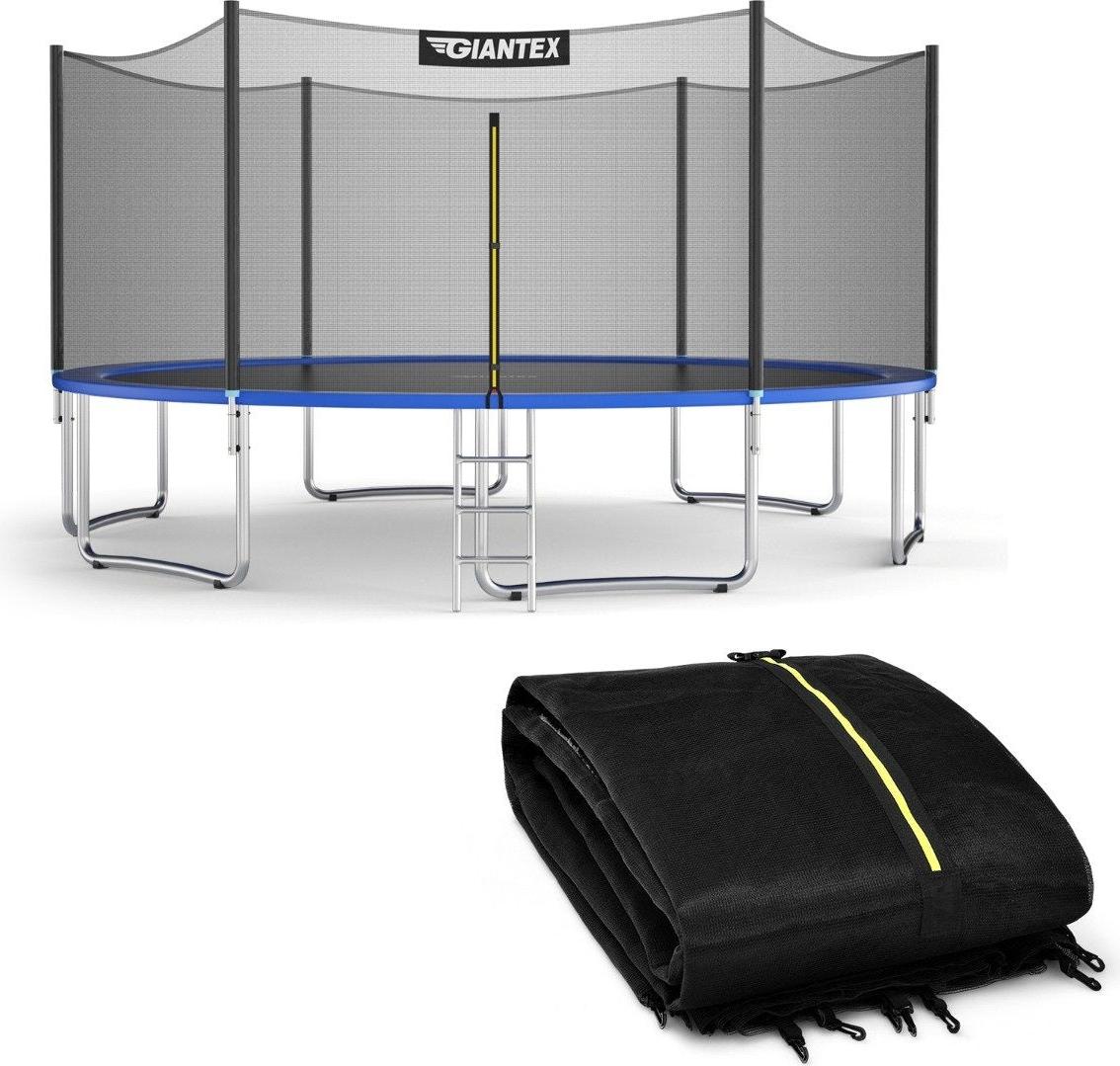 Trampolínová ochranná sieť na záhradné trampolíny Náhradná vonkajšia sieť so zipsom a prackami Ø 305 cm