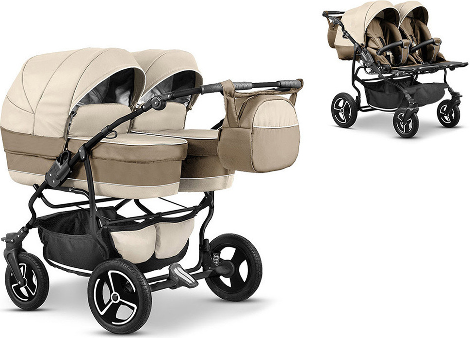 Zwillingskinderwagen 2 in 1 Twin Star inkl. Sportsitze - 10 Teile - in 16 Farben