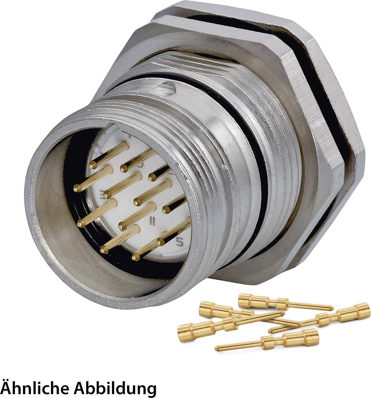 HUMMEL SET inkl. Kontakte M23 Signal Gerätesteckverbinder, Crimpeinsatz gerade Polzahl 9-pol. 1+8, Stift mit 799917145K