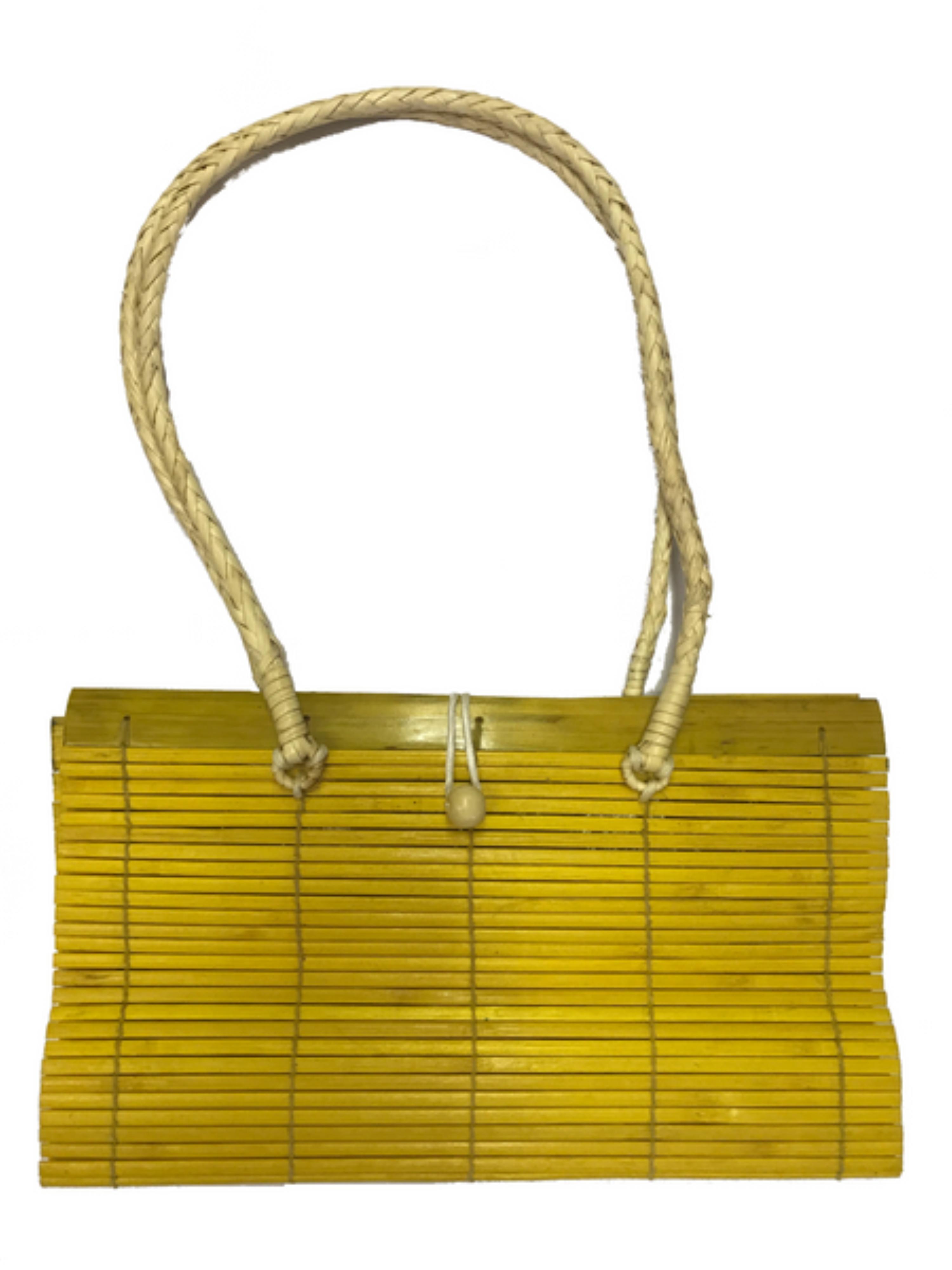 artasia – Franz Xaver Hauber – Einzelkaufmann Tasche aus Bambus im japanischen Stil, Umhängetasche, Farbe:gelb 103/962/001-11gelb