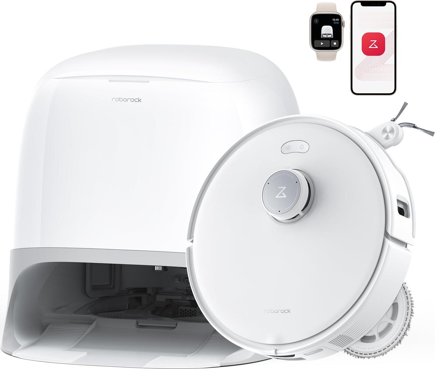 Roborock Qrevo Curv 5A1 Staubsaugerroboter, Weiß