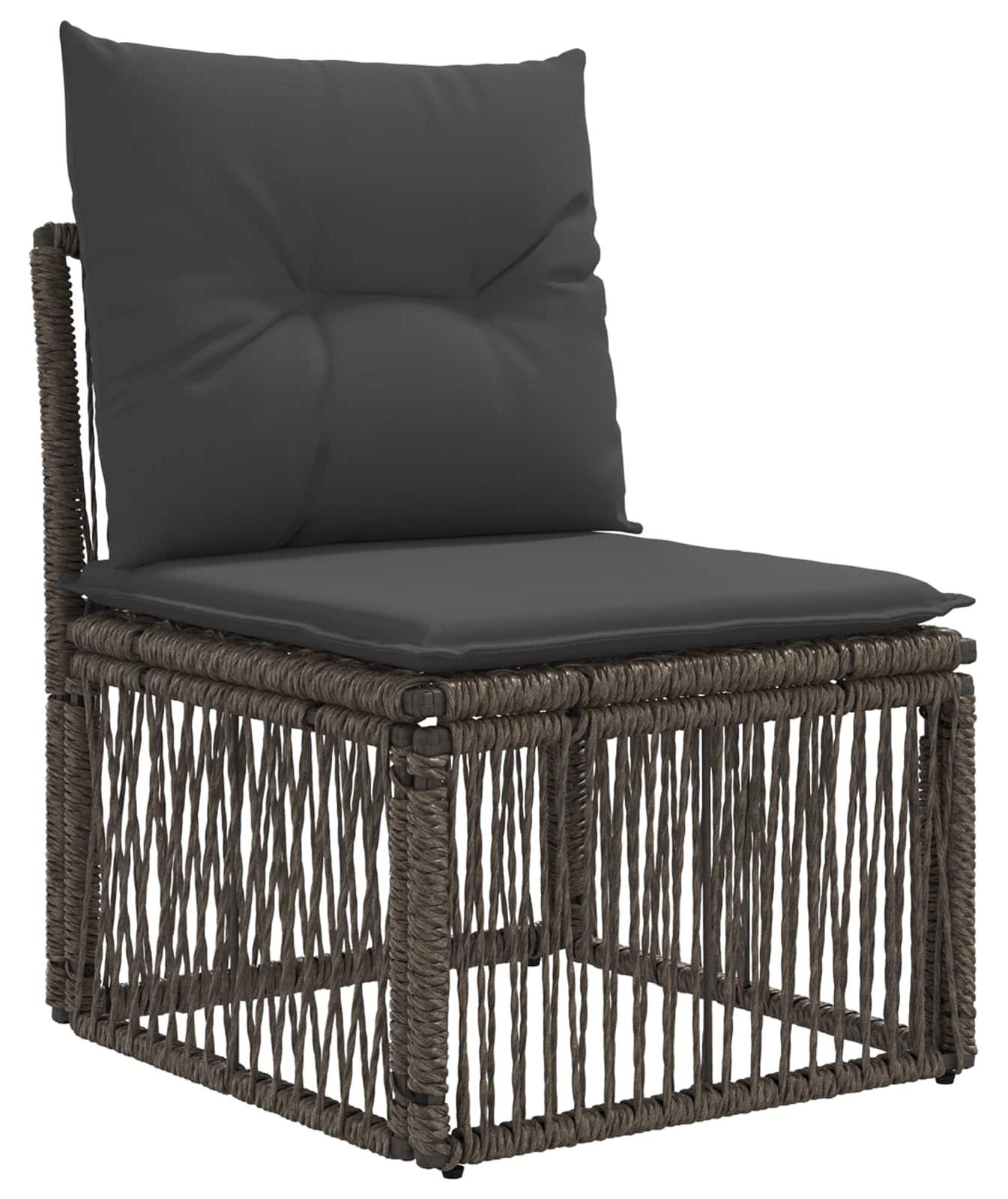 vidaXL Armfreies Sofa Grau Poly-Rattan 42026714
