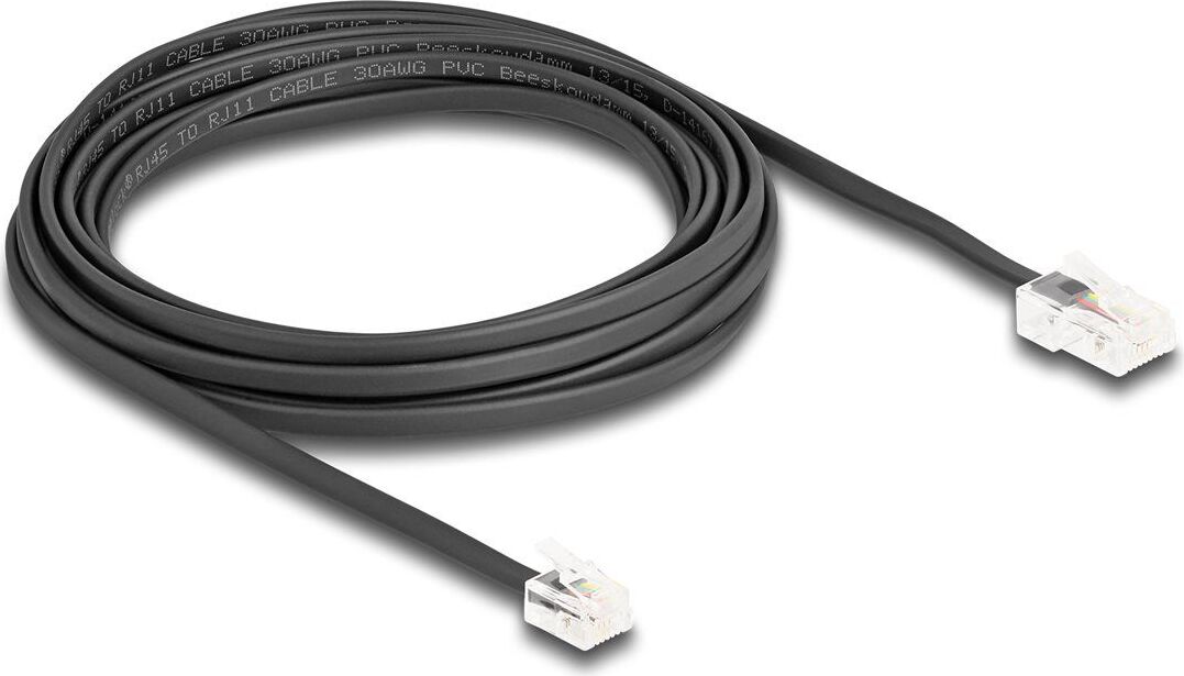 DELOCK Telefonkabel RJ45 Stecker zu RJ11 Stecker schw. 5m 88038