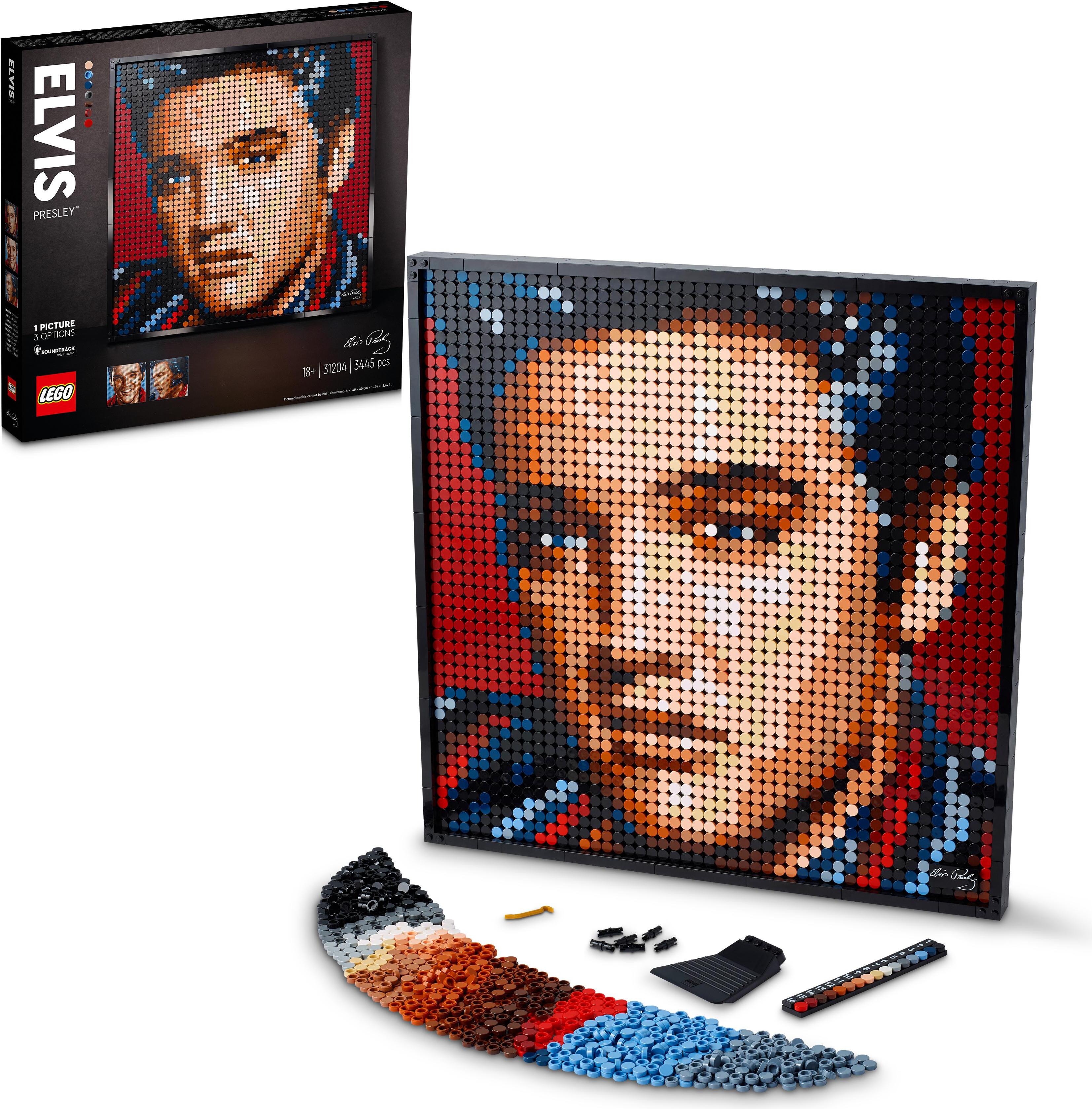 LEGO 31204 Art Elvis Presley – „The King“ DIY-Poster, Wand-Dekoration, Kunstbild, Bastelset für Erwachsene, Wandkunst, Haus-Deko, Geschenk