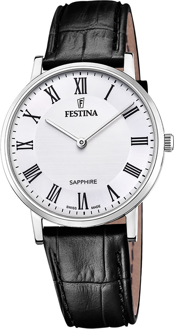 Festina pánske hodinky kožené čierne Festina Swiss Made náramkové hodinky D2UF20012/2