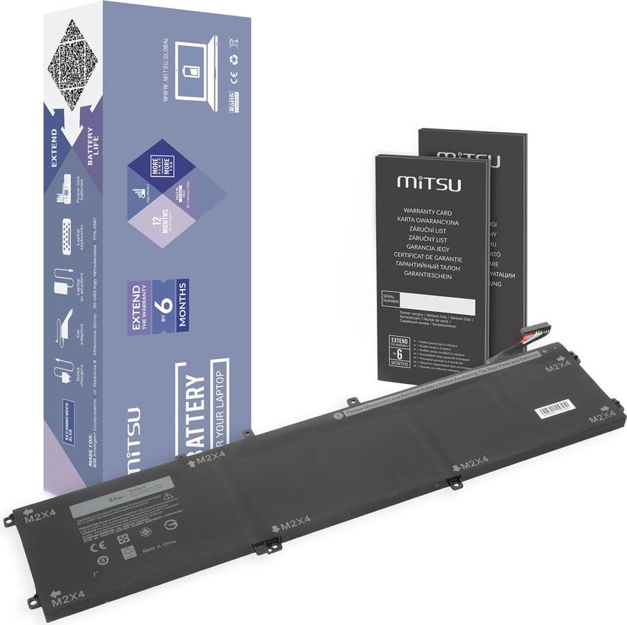 Mitsu Battery for Dell XPS 15 9550 (7260 mAh 84 Wh) 11.4 Volt