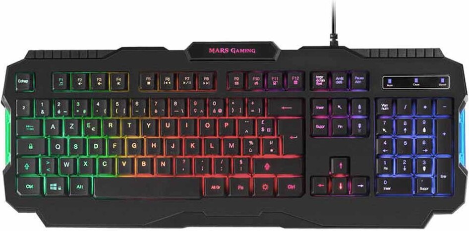 Gaming Tastatur Mars Gaming MRK0FR RGB Schwarz 901813916
