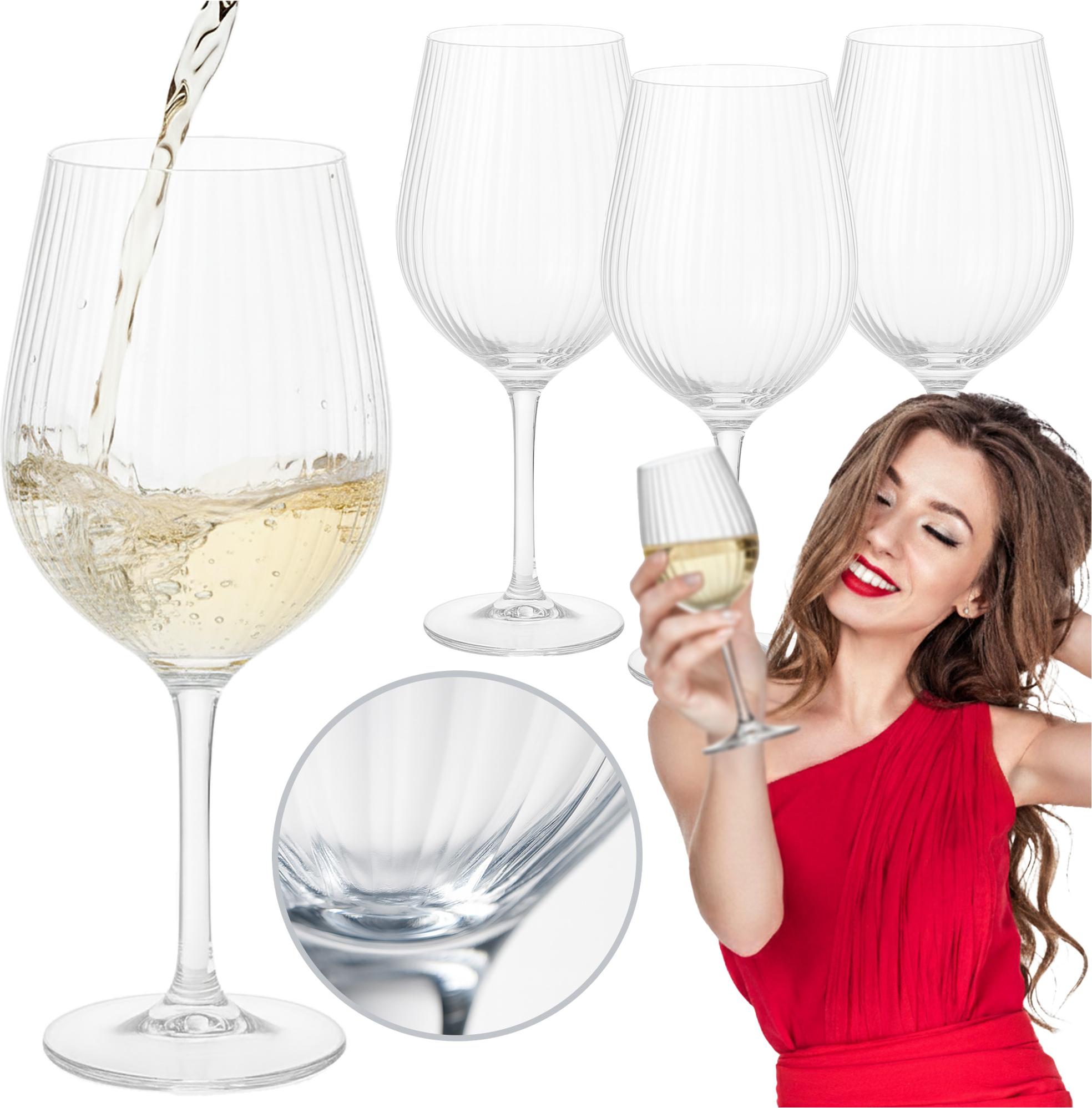 EDANTI Weingläser 4x Weinglas 380ml Gläser Set Modern Glasgläser Champagnergläser