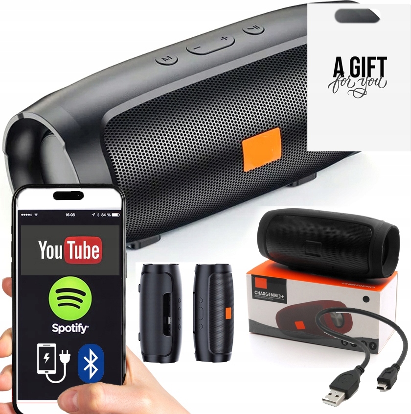 Bluetooth Reproduktor 20W, 4 Reproduktory, Powerbank, Fm Rádio, 360° Zvuk, Ipx7