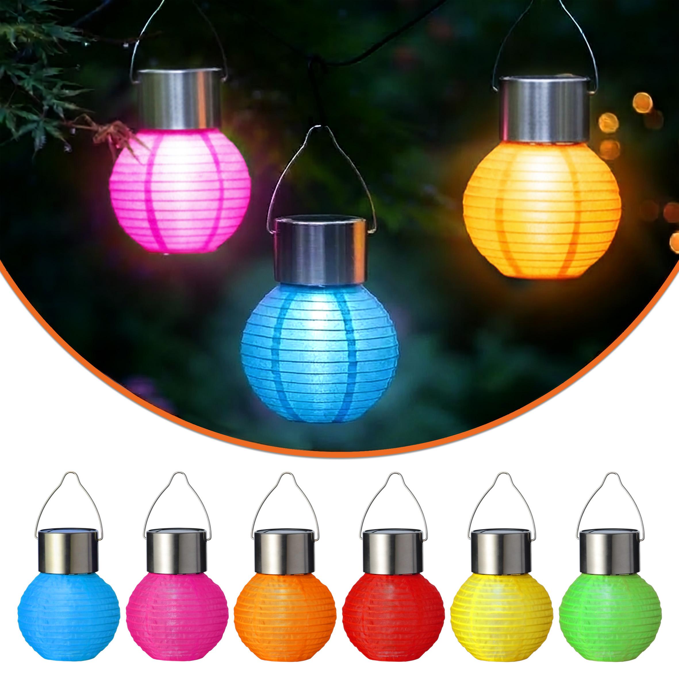 Solar Mini Nylon Lampion zum Hängen 10cm bunt