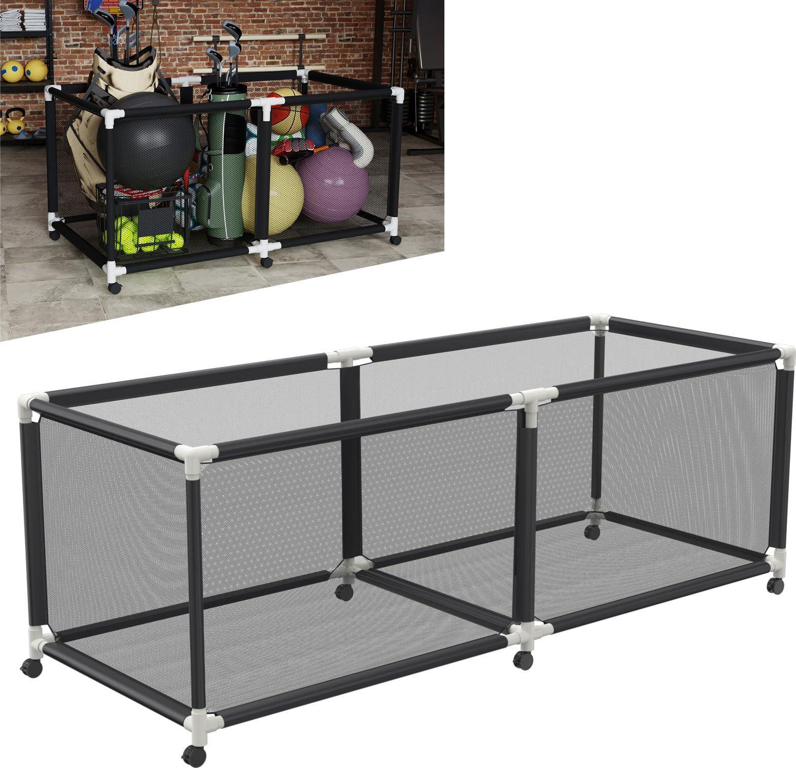 TWOLIIN Pool Aufbewahrungsbehälter 230x79x88cm Außen Pool-Aufbewahrungsbox mit Rollen, Schwarz Netz Organizer für Schwimmringen, Strandbälle, Pool-Nudeln, Spielzeug und Schwimmausrüstung