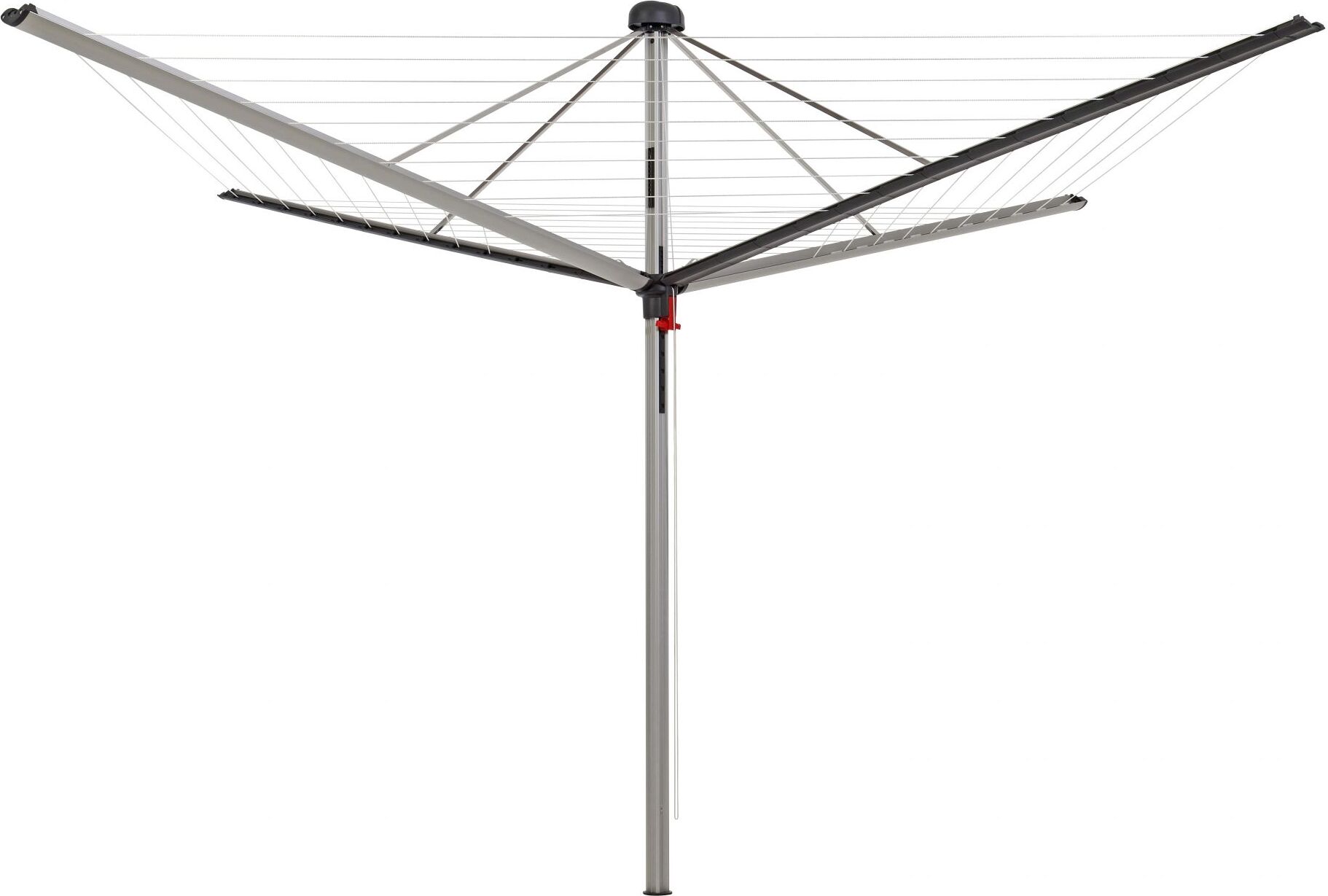 Wäschespinne Vento | 4 Tragarmen | 10 Leinenreihen | Aluminium | Anthrazit | Hx⌀ 205x340cm | Geschlossene Rundform mit Abdeckkappe und Leineneinzug