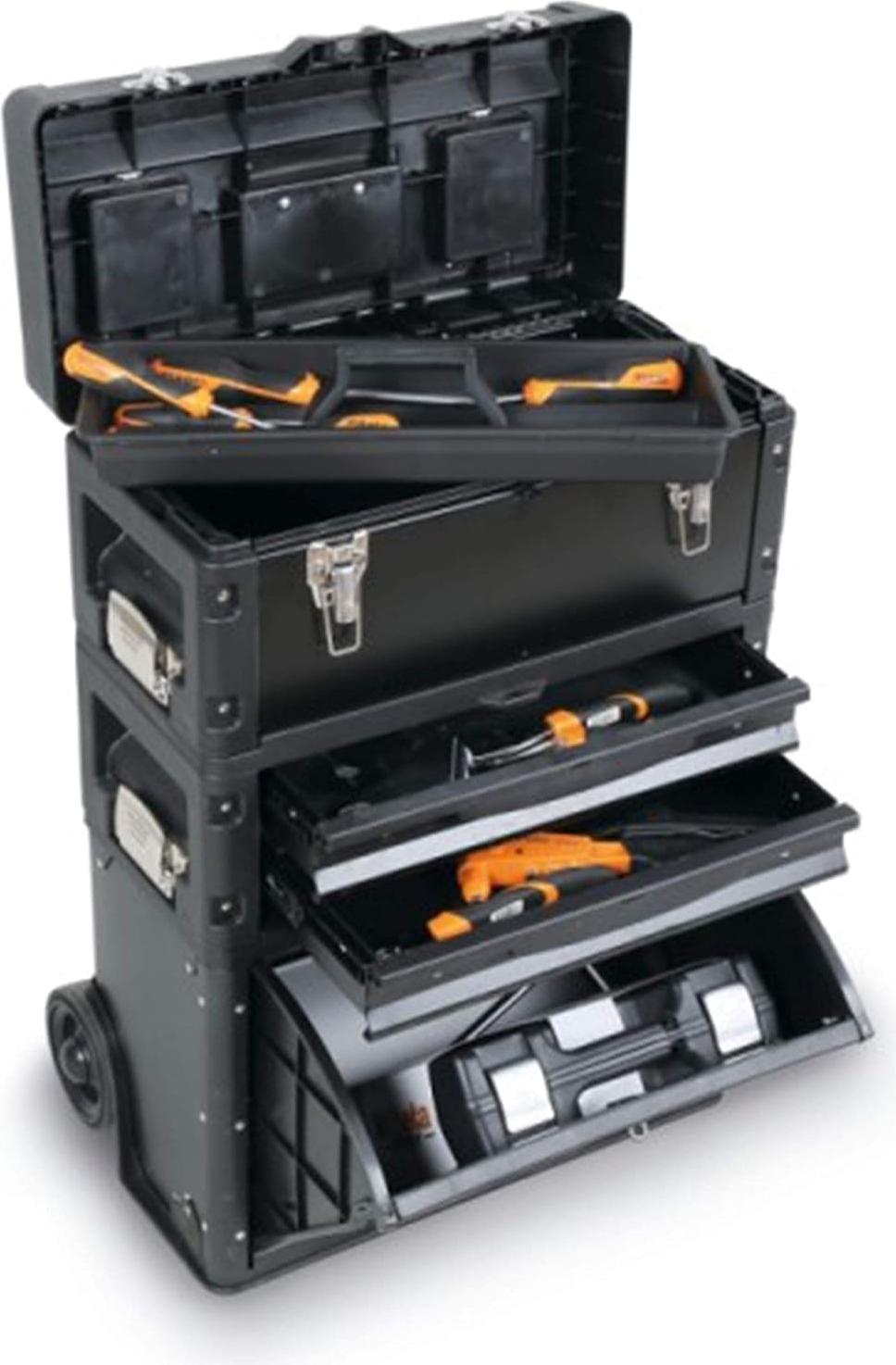 Markenlos Stapeluik Trolley mit 3 Modulen - Ideal für Werkzeuge und Transport