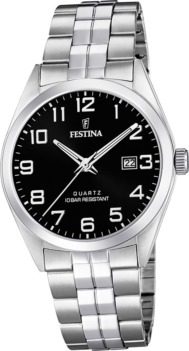 Festina Pánske hodinky z nehrdzavejúcej ocele F20437/4 Remienok hodinky Silver Classic D2UF20437/4