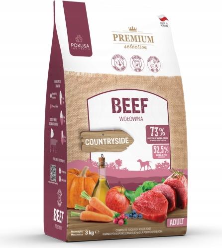 POKUSA - Rind - 3 kg - Trockenfutter für ausgewachsene Hunde.