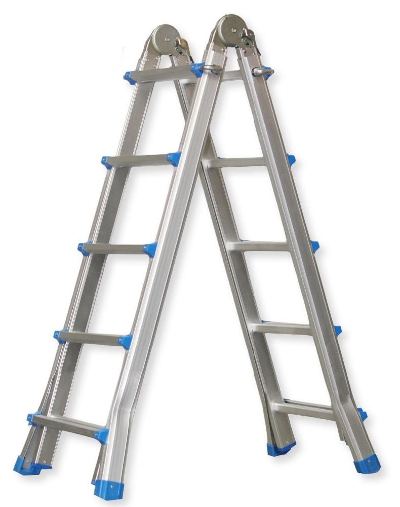 Vago-Tools Aluleiter Klappleiter Anlegeleiter Bockleiter Leiter 4x5 Stufen AL-XT-405_tmv