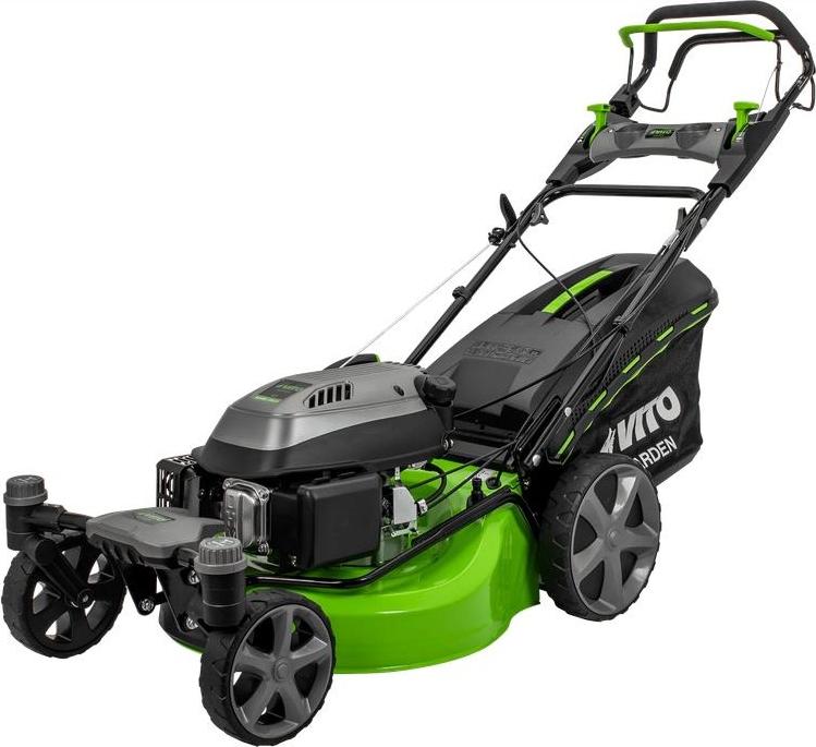 Rasenmäher mit Eigenantrieb 6,5 PS 4-Takt-Benzinmotor 196 cm³ Schnittbreite 508 mm Schwenkbare Vorderräder Flächen bis zu 2000 m² VITO