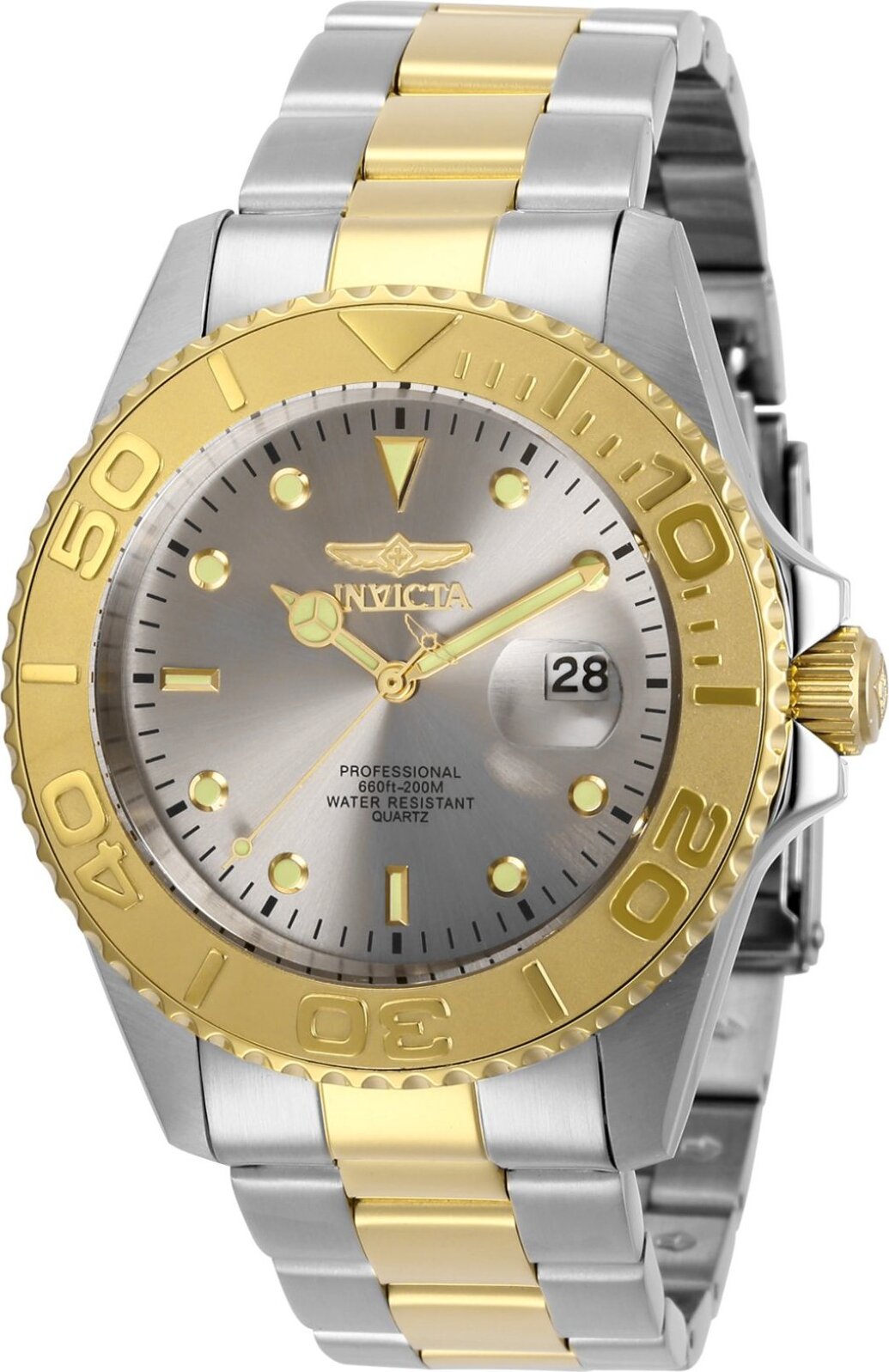 Invicta Pro Diver 29950 Pánske Hodinky - Quartz Hnací Mechanizmus - Nerezová Oceľ so Šedým Ciferníkom - 43 mm