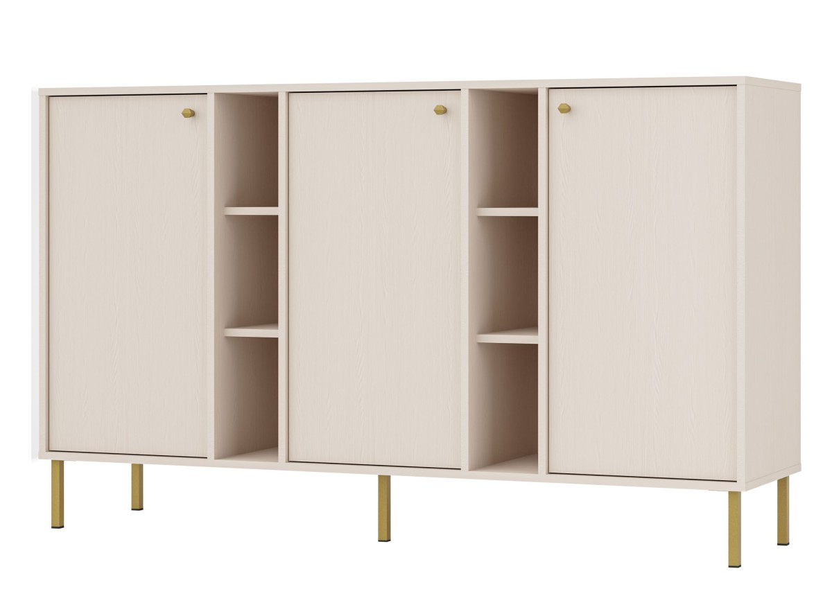 VENETI Breite Kommode IROS 2 - beige/gold 041-10-00131