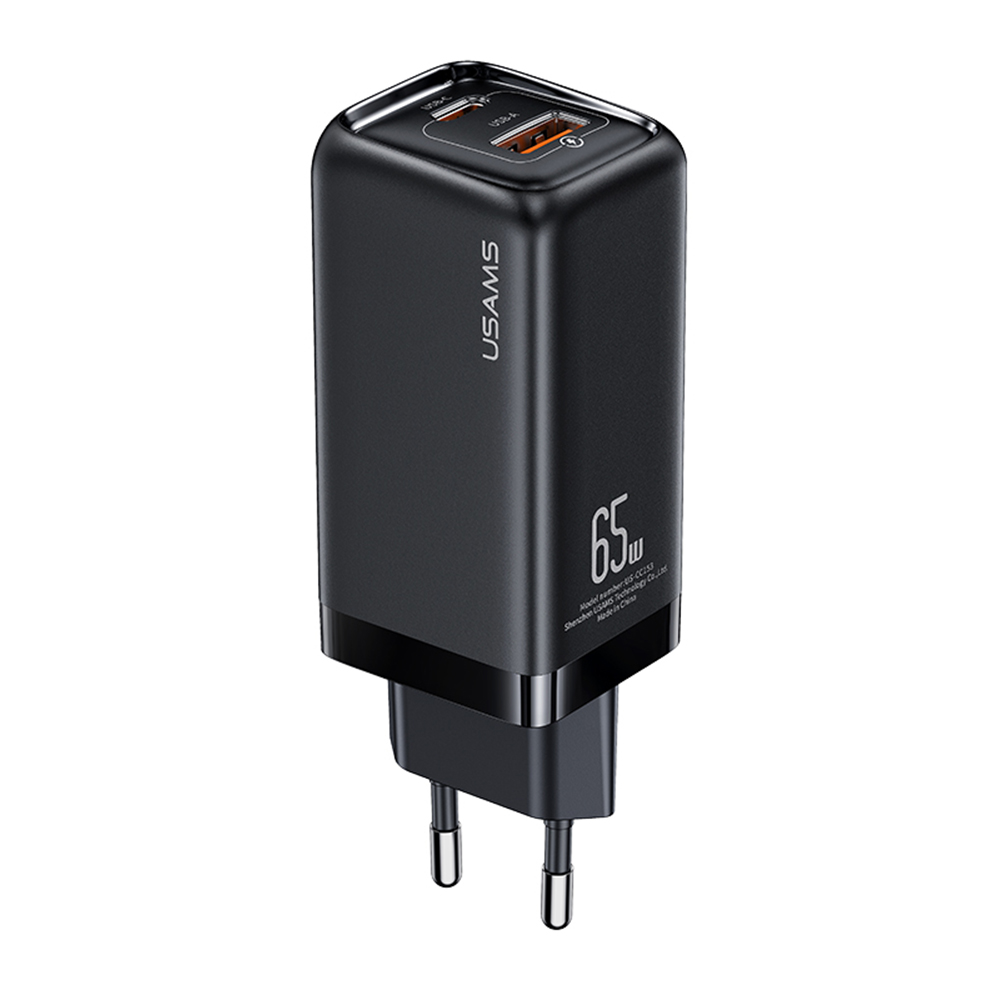 Usams Ład. Siec. 1Xusb-C+1Xusb T47 65W (iba hlava) Pd rýchle nabíjanie Super Si Czarny/Black Cc153Tc01 (Us-Cc153)