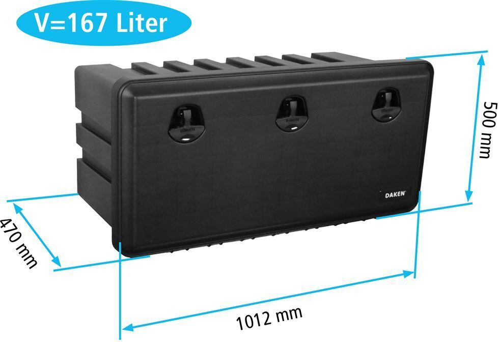 DAKEN Welvet 1000 Plastic Truck Storage Box 1030 X 500 X 455 Mm With 3 Blind Spot Stickers - View #7