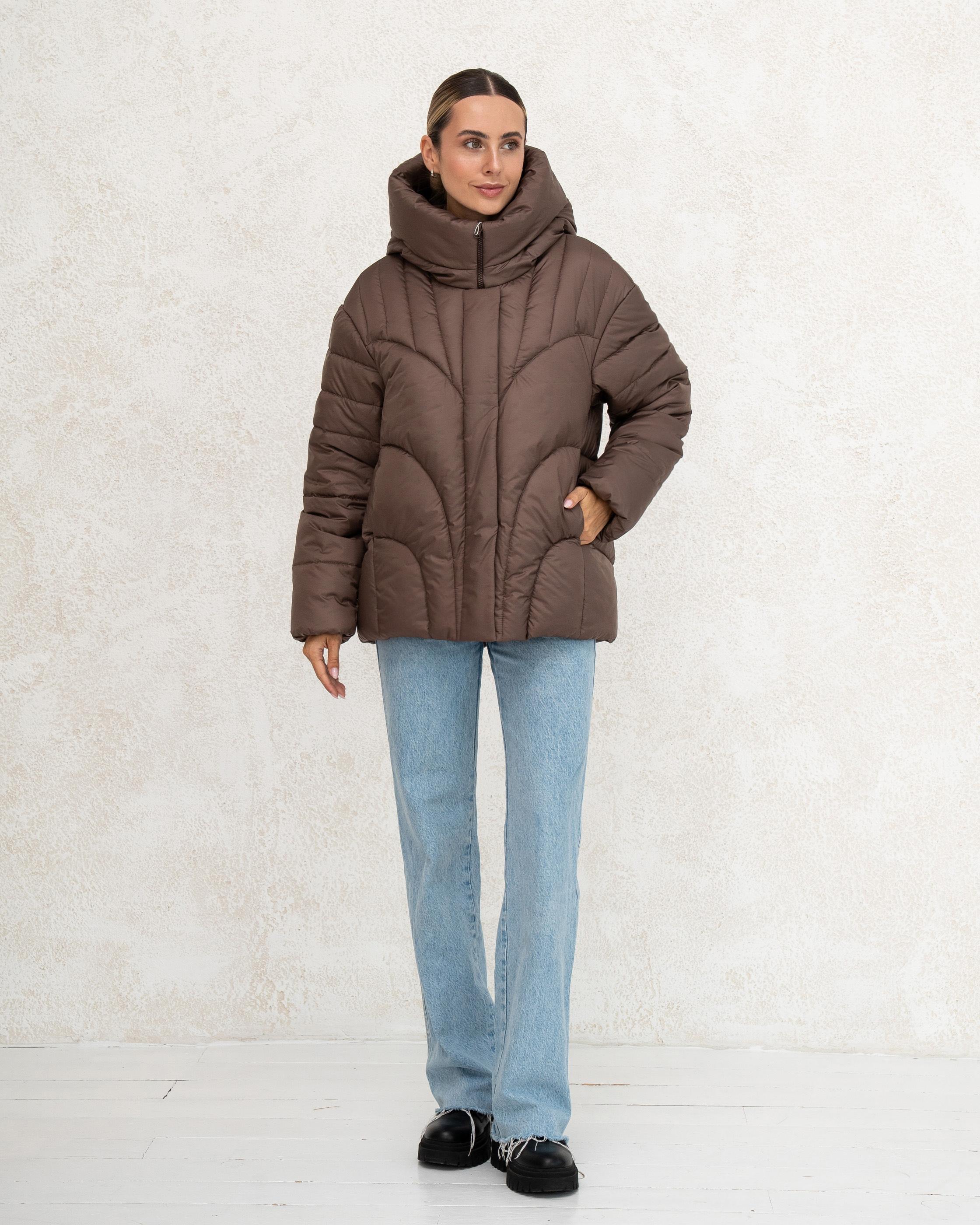 Damen-Winterjacke mit Kunstdaunen 0472 - L Schokolade A.G.