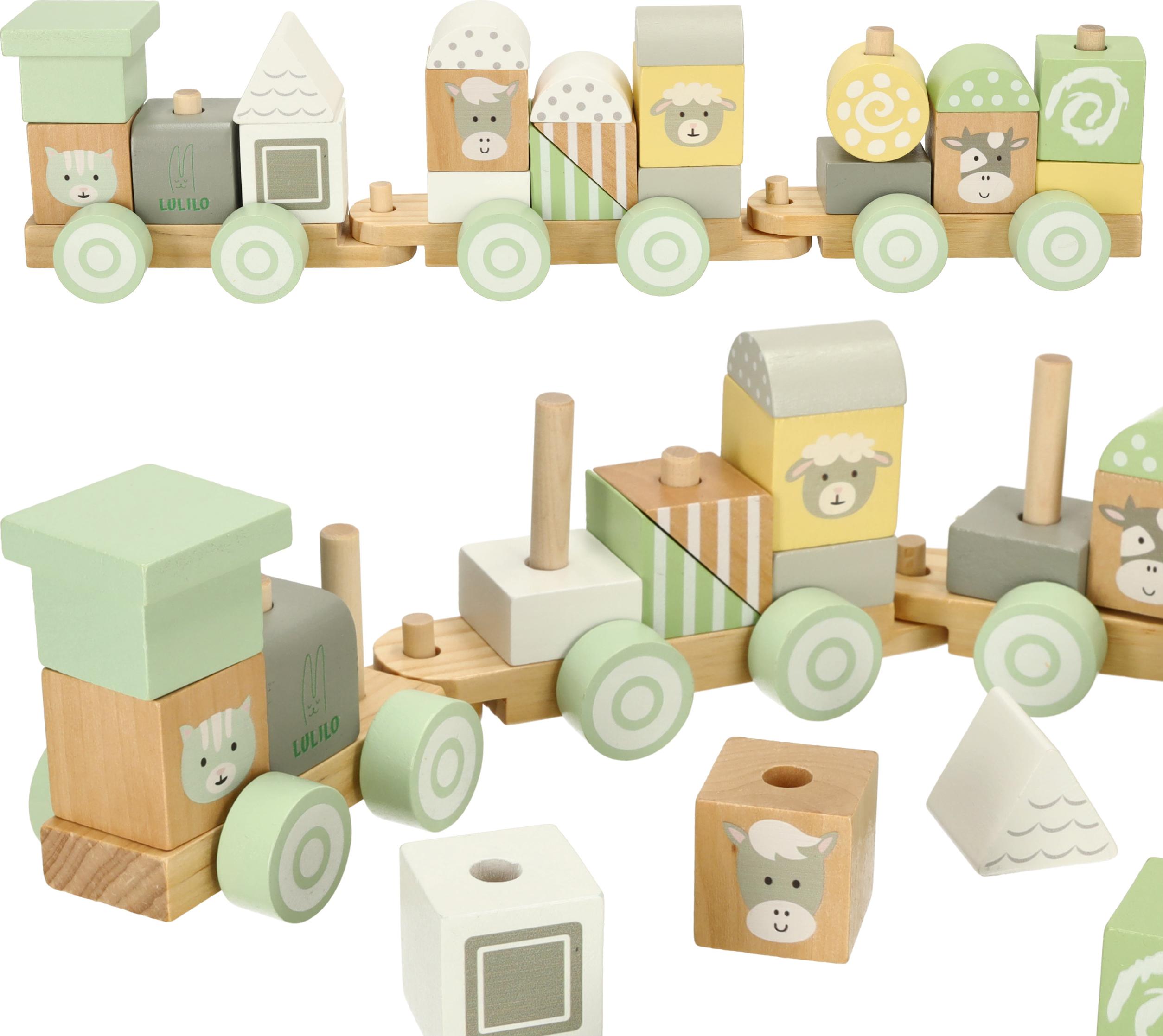 Kik Pastellfarbene Holzeisenbahn LULILO KI-1196722920