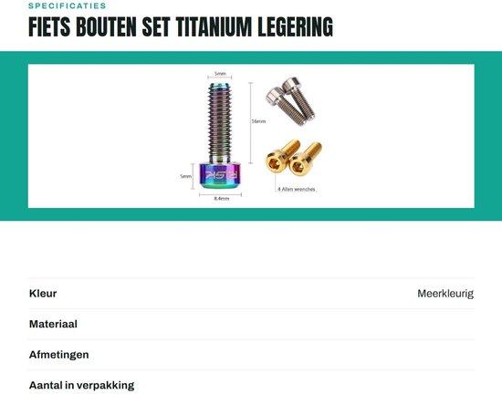 OEM Titanium-Fahrradschrauben 6er Set - Lichtgewicht - Slijtvast - Corrosiebestendig - 16 x 5 x 8,4 mm - Fahrradschrauben 2026