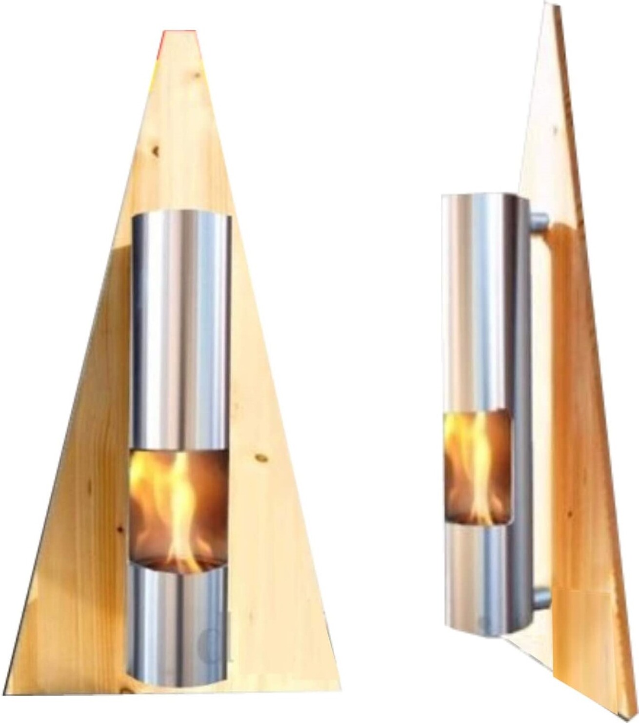 Kaminbau Mierzwa Ethanol und Gel Kamin - Modell Pyramide Natur 10161